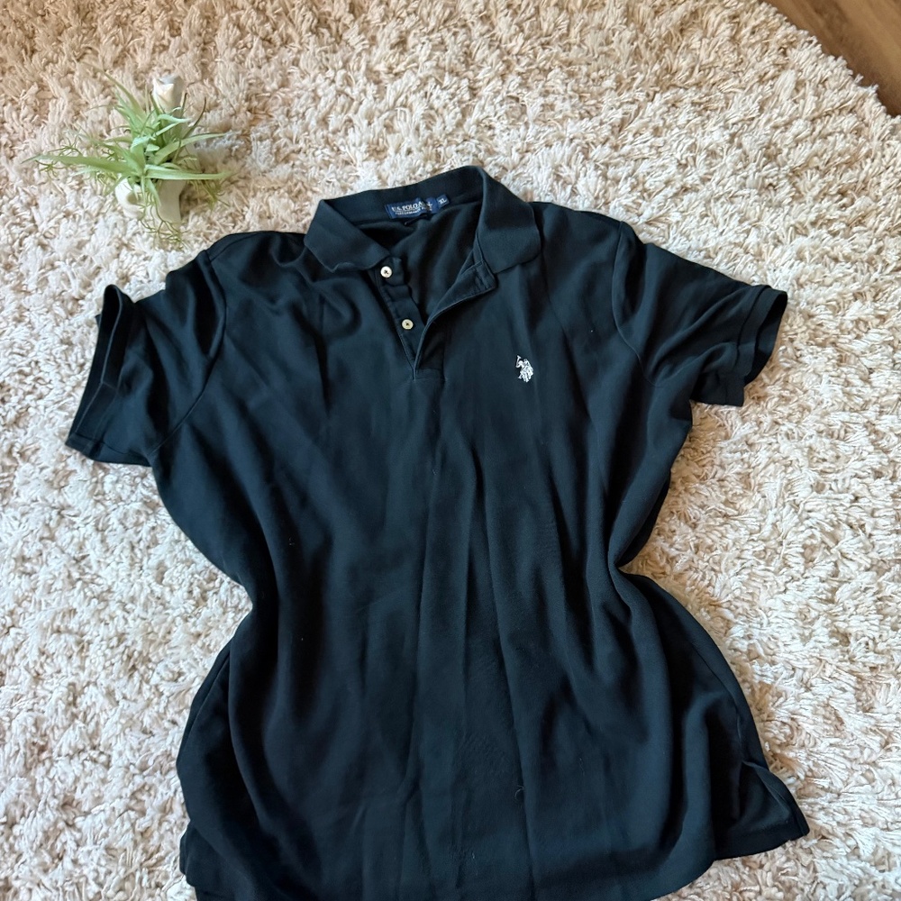 Classic U.S. Polo Assn. Black Ralph Lauren Performance men’s polo shirts two XL